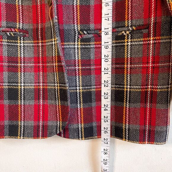Vintage Tartan Plaid Blazer Size 10 - Picture 5 of 7